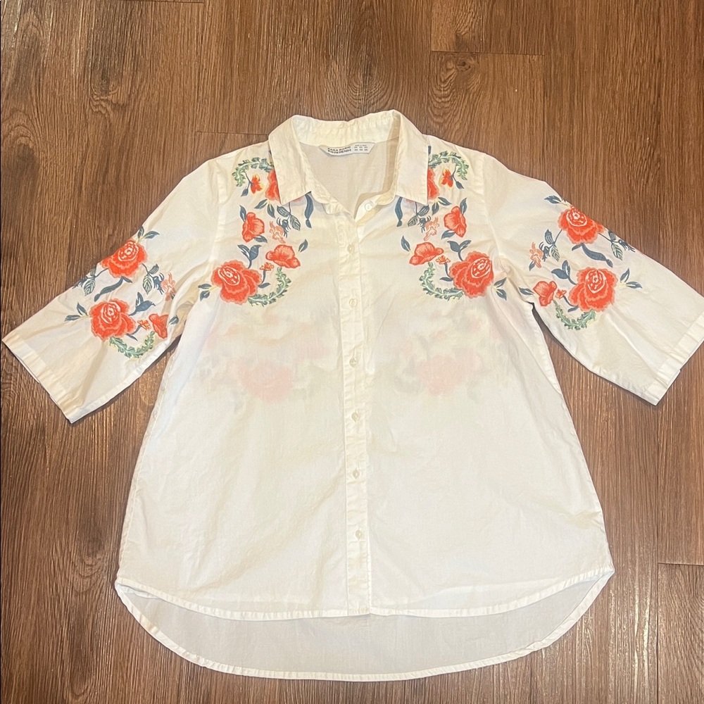 Zara Basic White Denim Shirt